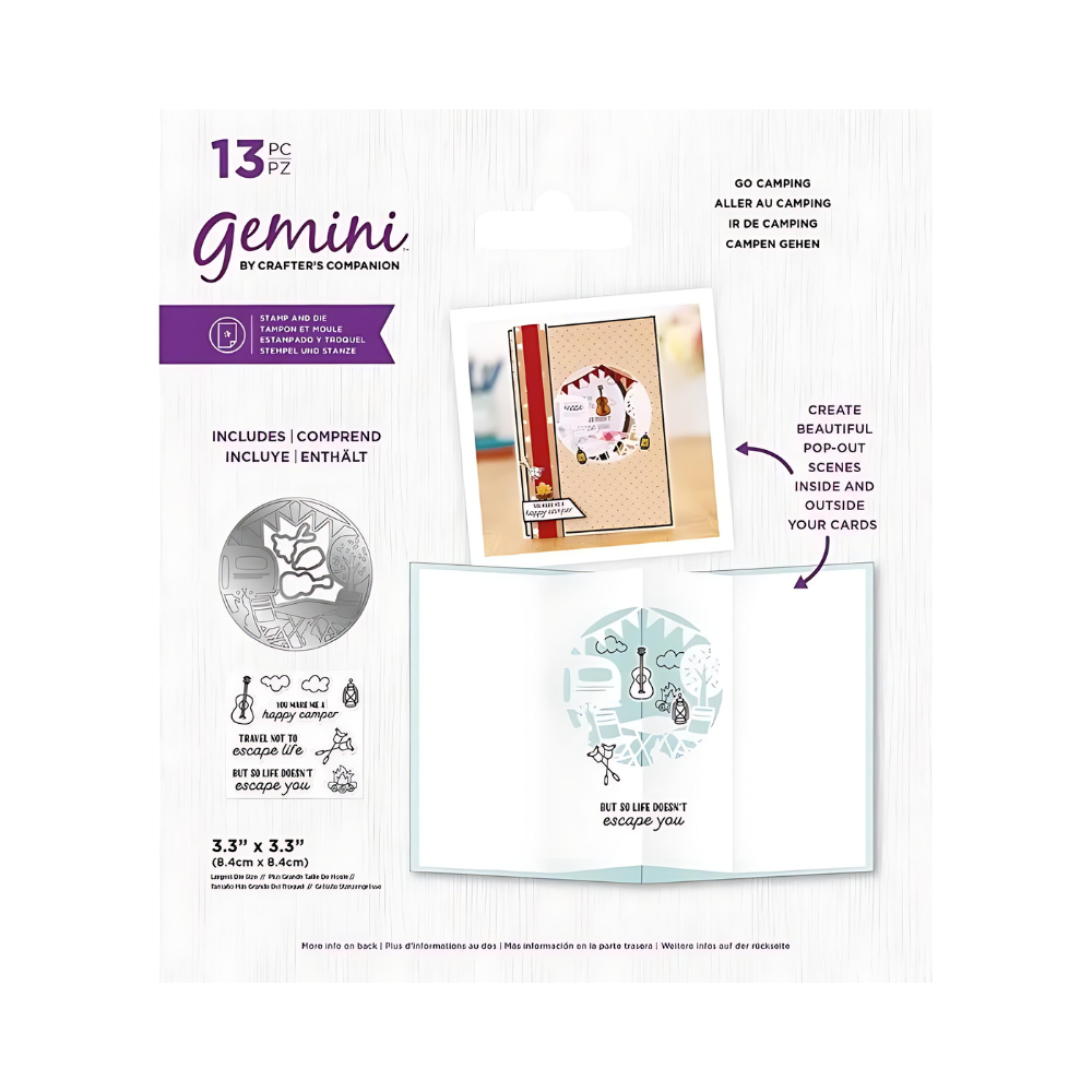 Gemini Go Camping - Papercraft Stamp and Die – HOBBYHOP