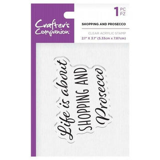 Crafters Companion Clear Acrylic Stamps - Shopping and Prosecco