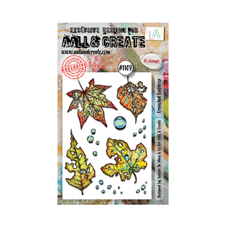 AALL & CREATE #1109 - A6 Stamp Set - Crunched Leafdrop