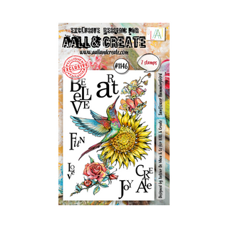 AALL & CREATE #1146 - A6 Stamp Set - Sunflower Hummingbird