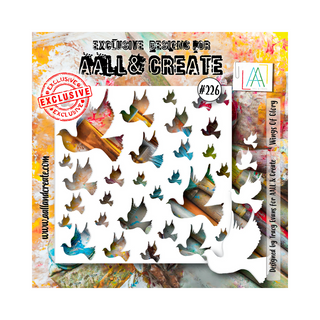 AALL & CREATE #226 - 6"x6" Stencil - Wings Of Glory