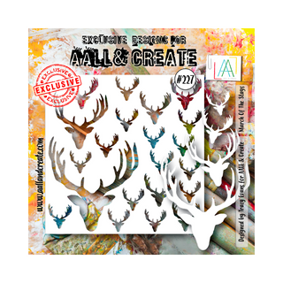 AALL & CREATE #227 - 6"x6" Stencil - March Of The Stags