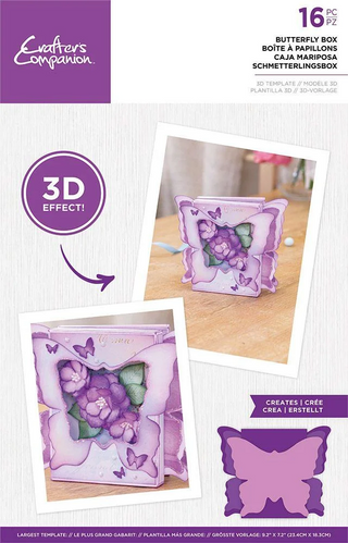 CRAFTERS COMPANION - 3D TEMPLATE - BUTTERFLY BOX