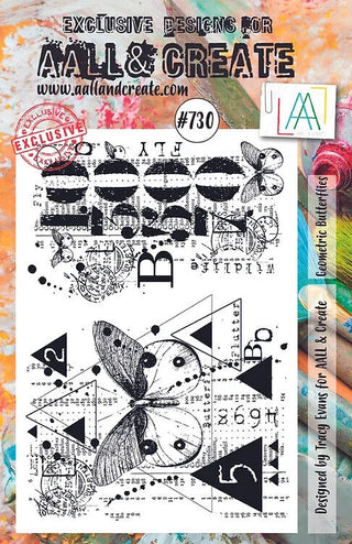 AALL & CREATE Geometric Butterflies - A5 Stamp set #730