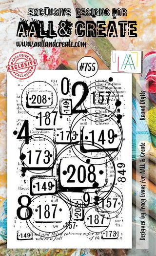 AALL & CREATE Round Digits - A6 Stamp set #755