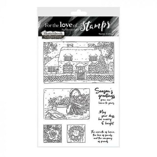 Hunkydory For the Love of Stamps - Snowy Cottage A6 Stamp Set