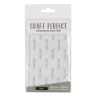 Craft Perfect - Adhesives - Dimensional Foam Pads - Black - 12mm (96 pads)