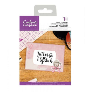 Crafters Companion Clear Acrylic Stamp - Lattes & Lipstick
