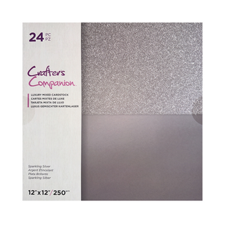 Crafter's Companion 12" Mixed Cardstock Pad - Sparkling Silver