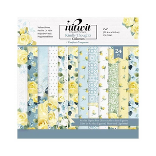 Nitwit Collection by Crafters Companion 8x8 Vellum Sheets Yellow Rose