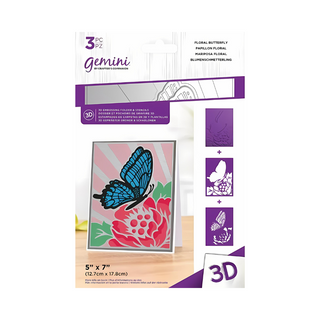 Gemini Floral Butterfly Folder & Stencil - 3D Embossing