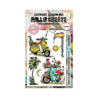 AALL & CREATE Beach Bikers - A6 Stamp set #1185