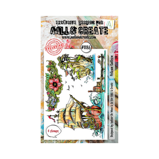 AALL & CREATE #1186 - A6 Stamp - Pelican Galleon