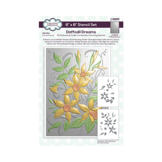 Creative Expressions Daffodil Dreams Companion Colouring Stencil 6 in x 8 in 2pk