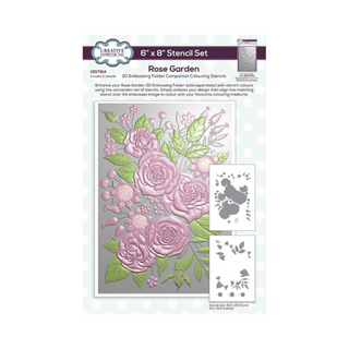 Creative Expressions Rose Garden Companion Colouring Stencil 6 in x 8 in 2pk