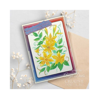 Creative Expressions Daffodil Dreams Companion Colouring Stencil 6 in x 8 in 2pk