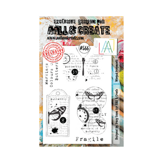 AALL & Create Winged Fragments - A5 Clear Stamp Set #566