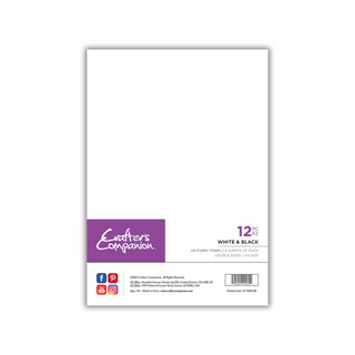 Crafter's Companion A4 Funky Foam White & Black 12 Pack