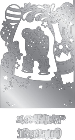 Gemini Create-a-Card  -  Raise Your Glasses Cutting Die