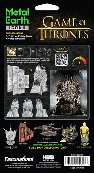 Metal Earth Game of Thrones Iron Throne - Metal 3d Model Kit