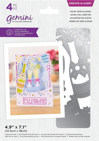 Gemini Create-a-Card  -  Raise Your Glasses Cutting Die