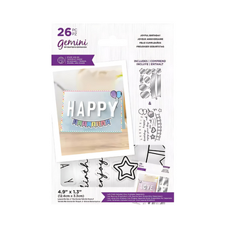 Gemini Joyful Birthday - Papercraft Stamp and Die