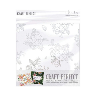 Craft Perfect Delicate Foiled Floral Card Blanks