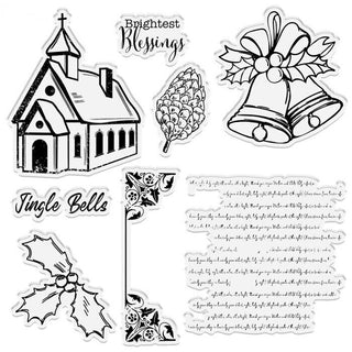 Crafters Companion - Clear Acrylic Stamp - Church at Christmas