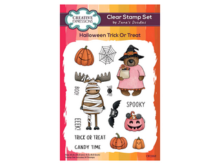 Jane’s Doodles Halloween Trick Or Treat Clear Stamp Set