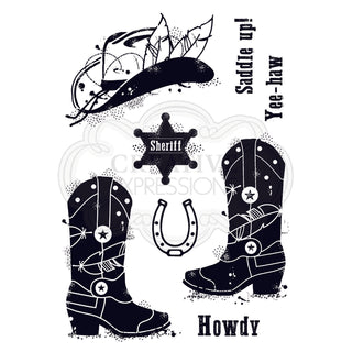 Woodware Howdy Cowboy Clear Stamp