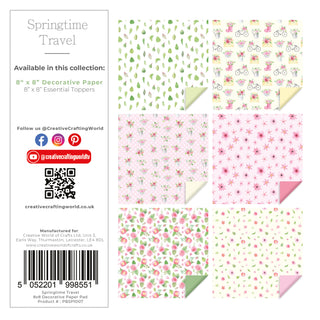 Springtime Travel 8 × 8 Decorative Paper Pad