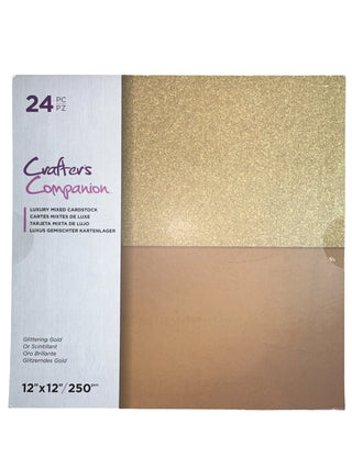 Crafter's Companion 12" Mixed Cardstock Pad - Glittering Gold