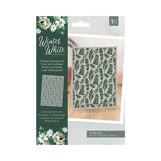 Crafters Companion Winter White Foliage Background - 5 x 7" Embossing Folder