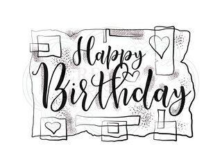 Woodware Birthday Strips Clear Stamp