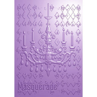 Masquerade Ball - 3D Embossing Folder - Distressed Chandelier