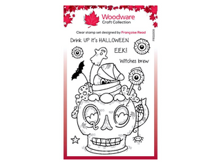 Woodware Spooky Cup Clear Stamp