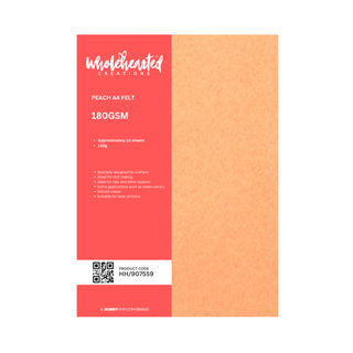Wholehearted Creations Felt 180gsm 10 Sheets - Peach